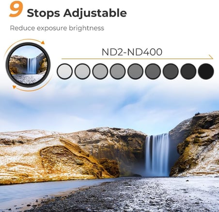 B-Series 72mm ND2-ND400 ND Filtre