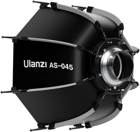 AS-045 Izgaralı ve Gridli Softbox, 45 cm Siyah