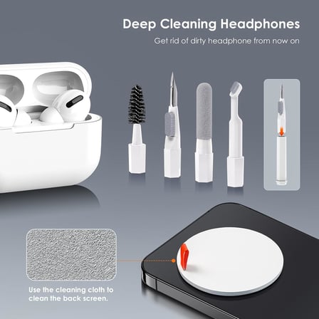 Airpods için 21'i 1 arada temizleyici kiti, temizleme seti, klavye, kulaklık, dizüstü bilgisayar, iPhone telefon şarj bağlantı noktası ve ekran, kamera lensi, bilgisayar, Airpod Pro, mini