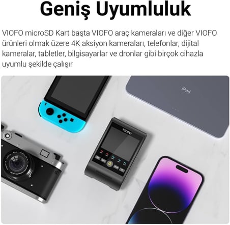 High Endurance 128GB Class 10 A2 V30 100MB/s Okuma 80MB/s Yazma Micro SD Hafıza Kartı