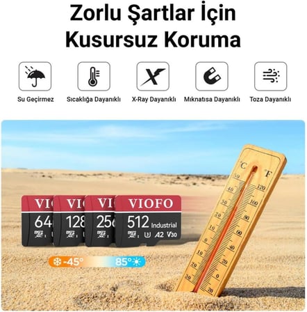 High Endurance 128GB Class 10 A2 V30 100MB/s Okuma 80MB/s Yazma Micro SD Hafıza Kartı