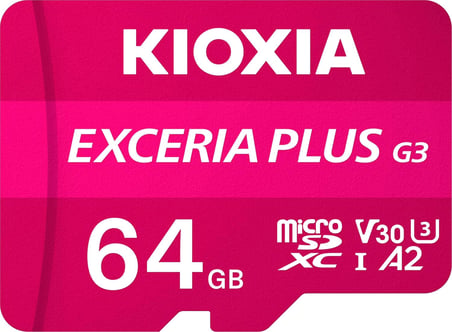 EXCERIA PLUS G3 64GB microSDXC Hafıza Kartı – UHS-I U3 V30 C10 A2, 210/90MB/s'ye Kadar, 4K+