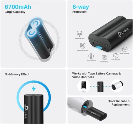 TP-Link A100, Bataryalı Kameralar İçin Şarj Edilebilir Yedek Batarya