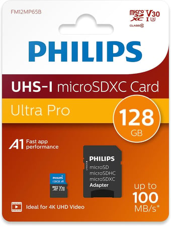 Micro SDXC Kartı 128 GB, Class 10 UHS-I U3 4K, Adaptör