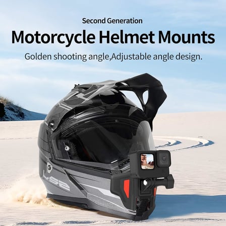 Motosiklet Kaskı GoPro Hero 11, 10, 9, 8, 7, 6, Insta360 X3, ONE X2, ONE X, ONE X, DJI OSMO Aksiyon, Kaymaz Silikon, Kurulumu Kolay, Aksiyon Kamera Aksesuarları (2. Nesil) için Çene Montajı