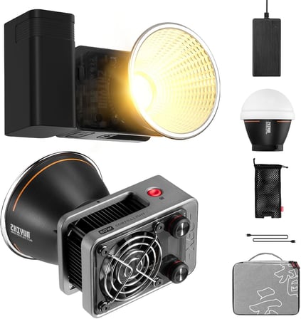MOLUS X60 COMBO COB LED Video Işığı 60W İki Renkli 2700-6500K Difüzörlü APP Kontrolünü Destekler Bir Pil