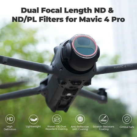 DJI Mavic 4 Pro için Tüm Gün 8'li Paket ND ve ND/PL Filtreleri - Tam Gün Işık Kontrolü, Parlama Azaltma ve Canlı Hava Çekimleri için Polarizatörlerle ND4 - ND64 Setini Tamamlayın
