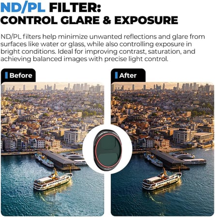 DJI Mavic 4 Pro için Tüm Gün 8'li Paket ND ve ND/PL Filtreleri - Tam Gün Işık Kontrolü, Parlama Azaltma ve Canlı Hava Çekimleri için Polarizatörlerle ND4 - ND64 Setini Tamamlayın