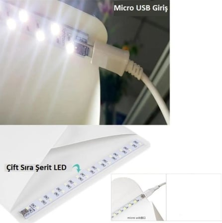 Mini Stüdyo Led Işıklı 20x20 cm Ürün Fotoğraf Çekim Çadırı