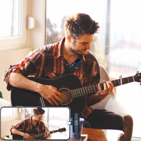 K35 Wireless Microphone Kablosuz Yaka Mikrofonu 360° Çok Yönlü Gürültü Azaltma Type-C Android Akıllı Telefon ile Uyumlu YouTube için Tablet Facebook Canlı Akış Video Kaydı Vlog Röportaj uyumlu