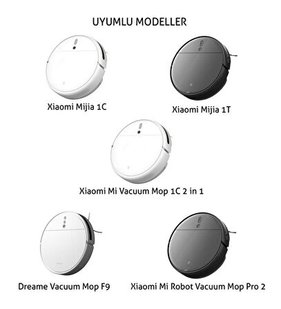 Xiaomi Vacuum Mop 1C/2C Stytj01zhm Uyumlu 2li Beyaz Yan Fırça