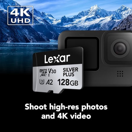 128 GB Profesyonel Gümüş Artı Mikro SD Kart, UHS-I, C10, U3, V30, Full HD ve 4K, 205/150 MB/s'ye kadar microSDXC Hafıza Kartı, Videografçılar, Oyuncular için (LMSSIPL128G-BNANU)