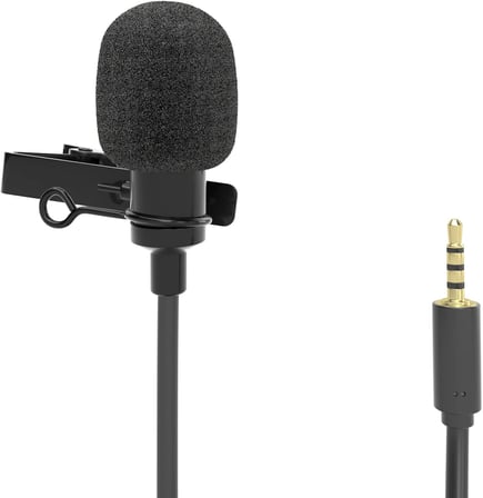Akıllı Telefon Ve Tabletler İçin LV-1 Yaka Mikrofonu 3,5mm (Mic) Canlı Yayın, Röportaj, Toplantı YouTube İçin Mükemmel
