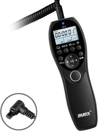 AX-3 N3 Zaman Ayarlı Kumanda Canon 1D 5D 6D 7D Serileri 50D 40D 30D 20D 10D İle Uyumlu