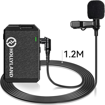 Hollyland mikrofon kravat harici kablolu 3,5 mm çok yönlü kablosuz mikrofon sistemi için Lark Max (2 paket)