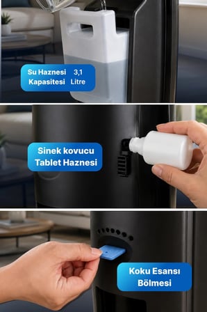 Reyo Asor 90W İyonizer ve Kumandalı Buharlı Vantilatör