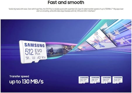 EVO Plus microSD Hafıza Kartı 256 GB
