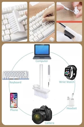 5In1 Kablosuz Bluetooth Oyuncu Kulaklık Klavye Telefon Kamera Lens Temizleme Fırçası Kalemi
