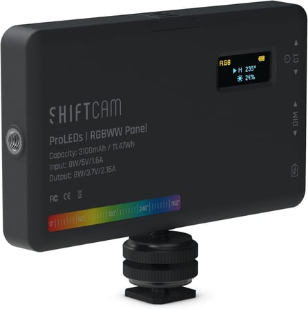 ProLED | RGBWW Paneli | Herhangi Bir Ruh Hali, Her Yerde - Film Yapımı, Videografi ve Yaratıcı Fotoğrafçılık İçin | RGB ve CCT Aydınlatma Modları | ProGrip aksesuarı