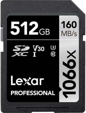 SDXC 512GB 1066x V30 U3 kart