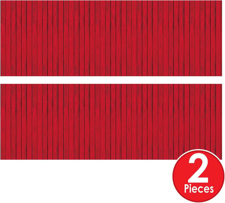 2 Parça Kırmızı Ahır Kenarları Arka Planı, 10 x 76 cm