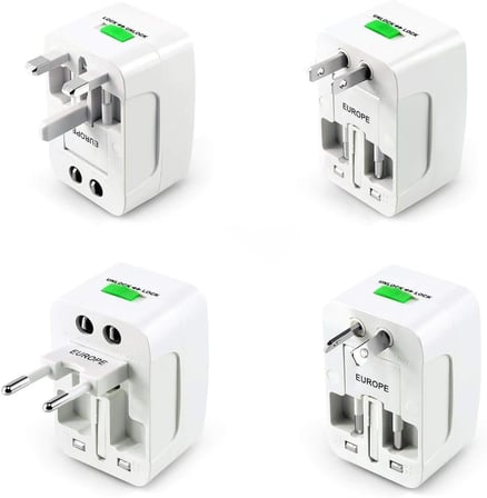 Evrensel Seyahat Adaptörü, Priz Çevirici Dönüştürücü, 150+ Ülke Uyumlu, Tip A/B/C/G/I, Beyaz, Kompakt Tasarım, 110V 250V Uyumlu (1ADET)