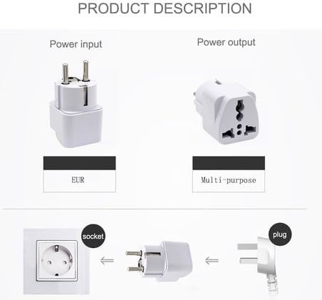 STORE 4’ü 1 Arada Uluslararası Seyahat Priz Adaptörü, ABD, AB, İngiltere, Avustralya Fiş Tipi, Çoklu Cihaz Şarj, Kompakt ve Taşınabilir Dönüştürücü, Akıllı Telefon Tablet Laptop Uyumlu, SZ 008
