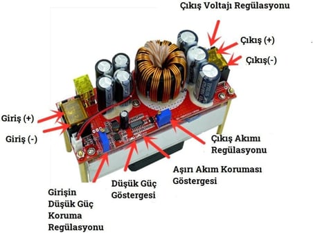 Voltaj Yükseltici 1800W 40A DC DC 12V-90V Gerilim Yükseltici Soğutmalı Fanlı