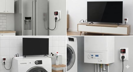 PROTEX-R Dijital Voltaj Koruyucu Priz - Ayarlanabilir Alt/Üst Limit (140V-280V), 16A Akım Korumalı Priz, 5 Sn / 3 Dakika Gecikme Seçenekli, LED Ekranlı Kombi, Buzdolabı ve TV Koruyucu (1)