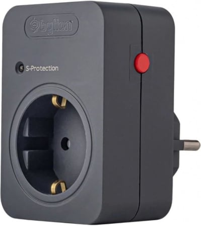 Şok ve Akım Korumalı Fiş Priz, 720J, Çocuk Korumalı, CE Sertifikalı, Resetlenebilir, Termal Sigortalı, 6kV Darbe Gerilim Korumalı, Ev, Ofis, Bilgisayar, Televizyon, Beyaz Eşya İçin Koruyucu (Siyah)