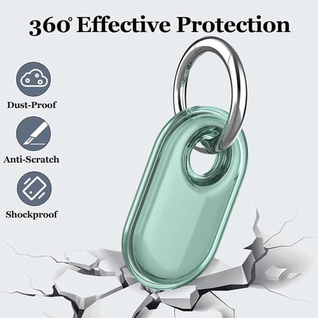 [Transparent-Keychain] Samsung Galaxy SmartTag 2 ile Uyumlu Kılıf Hafif ve Şeffaf Tasarım Smart Tag 2 Kilif Sinyal Kaybı Olmayan Çizilmeye Karşı Koruyucu Smart Tag 2 Kılıfı (Şeffaf-Siyah)