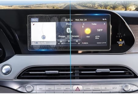 Hyundai i20 Multimedya & Navigasyon 10.25 İnç İle Uyumlu Mat Ekran Koruyucu Şeffaf Parlak & Çizilmez