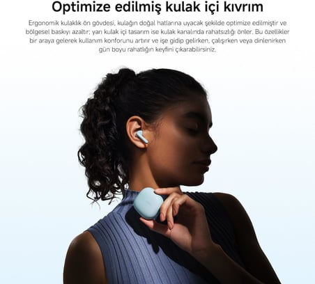 Redmi Buds 8 Active Black Kablosuz Bluetooth Kulaklık, Güçlü Bas Performansı, Yapay Zeka Destekli Gürültü Azaltma, Uzun Pil Ömrü, Siyah