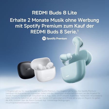 Redmi Buds 8 Lite Blue Kablosuz Bluetooth Kulaklık, 42dB Aktif Gürültü Engelleme, Yapay Zeka Gürültü Azaltma, 36 Saat Pil Ömrü, Mavi