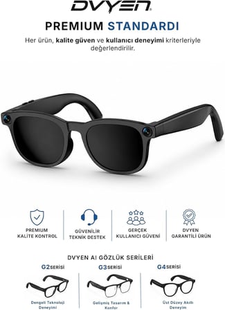 G2 Pro Akıllı Yapay Zeka (AI) Güneş Gözlüğü – Kamera Bluetooth Hafıza Müzik AI Ast Canlı Çeviri IPX5