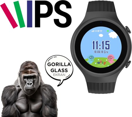 Watch 5S Çocuk Akıllı Saat - Görüntülü Arama, GPS, SOS, Sağlık Takibi, Nabız Ölçer, Spo2Ölçer, Güvenli Alan, Adımsayar, Gorilla Glass Dokunmatik Ekran, Güvenli Liste, IP67 Suya Dayanıklı (Siyah)