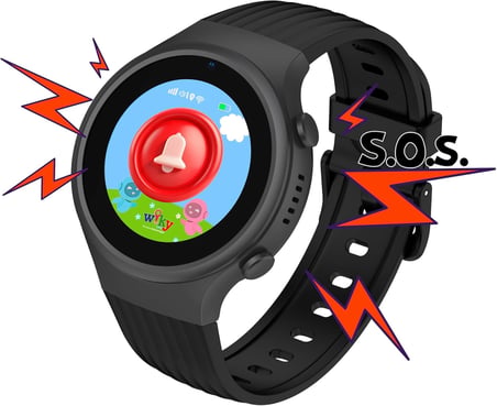 Watch 5S Çocuk Akıllı Saat - Görüntülü Arama, GPS, SOS, Sağlık Takibi, Nabız Ölçer, Spo2Ölçer, Güvenli Alan, Adımsayar, Gorilla Glass Dokunmatik Ekran, Güvenli Liste, IP67 Suya Dayanıklı (Siyah)