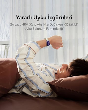 Band 11 Akıllı Saat, 1.62″ AMOLED Ekran, 1500 nit, Spor ve Aktivite Takibi, Kalp Atış Hızı ve SpO2 Ölçümü, 14 Güne Varan Pil Ömrü, Duygusal Zindelik Özellikleri, 5 ATM Suya Dayanıklılık, Siyah