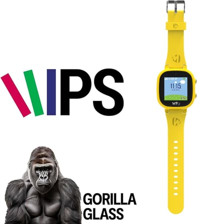 Watch 5E eSimli Akıllı Çocuk Saati Görüntülü ve Sesli Arama, GPS, SOS, Konum Takibi, Güvenli Liste, 112 Acil, Gorilla Glass Dokunmati Renkli Ekran (Tüm Operatörler eSIM) (Sarı)