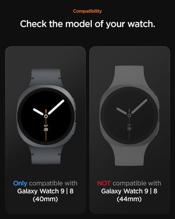 Galaxy Watch 9/8 (40mm) ile Uyumlu Kılıf & Kordon Kayış Rugged Armor Pro Matte Black - ACS10005