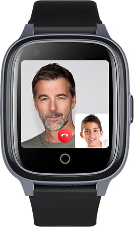 Dijikid 4.5G Akıllı Çocuk Saati, Görüntülü Görüşme - Konum - Sesli Görüşme - SOS Acil Arama - OKUL MODU - Koldan Çıktı sensörü (Siyah)