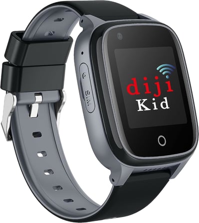 Dijikid 4.5G Akıllı Çocuk Saati, Görüntülü Görüşme - Konum - Sesli Görüşme - SOS Acil Arama - OKUL MODU - Koldan Çıktı sensörü (Siyah)