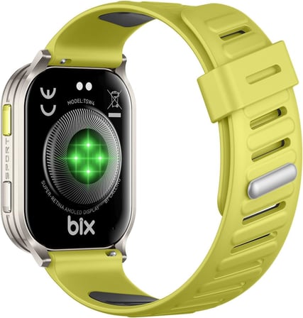 TSW4 47mm Ultra İnce 2.04” AMOLED Ekranlı Akıllı Saat – Dahili LED Fenerli, Bluetooth Aramalı, Nabız & SpO₂ Ölçer, iOS ve Android Uyumlu (Yeşil)