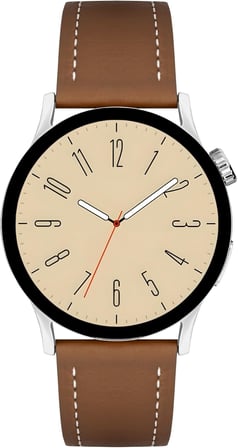 LW-38V 38mm Kompakt Şık Akıllı Saat Sesli Görüşme Özellikli (Gümüş Rengi, 38 mm, 128, MB, Kahverengi)