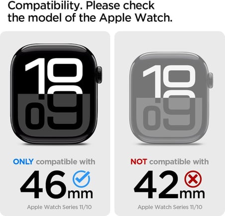 Apple Watch 46mm Seri 11/10 ile Uyumlu Kılıf Thin Fit Black - ACS08601