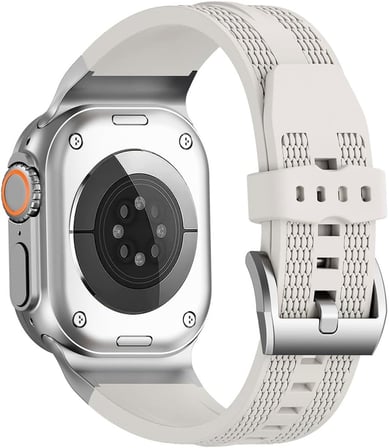 Akıllı Saat Spor Kayışı, Silikon Malzeme, Watch Series 46mm Uyumlu Silikon Krem Kordon