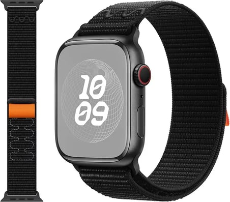 Apple Watch Uyumlu Nylon Loop Kumaş Kordon - 49mm/46mm/45mm/44mm/42mm/41mm/40mm/38mm Uyumlu - Apple Watch SE & Ultra 3/2/1 & Series 11-1