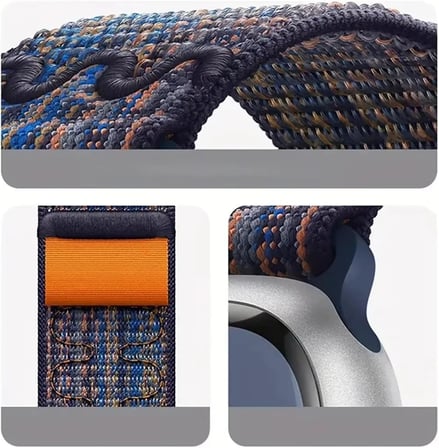 Apple Watch Uyumlu Nylon Loop Kumaş Kordon - 49mm/46mm/45mm/44mm/42mm/41mm/40mm/38mm Uyumlu - Apple Watch SE & Ultra 3/2/1 & Series 11-1