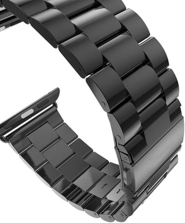 Apple Watch ile Uyumlu Metal Kordon 42mm 44mm 45mm 46mm 49mm (Siyah)