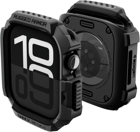 Apple Watch 46mm Seri 11/10 ile Uyumlu Kılıf Rugged Armor 2 Matte Black - ACS10499